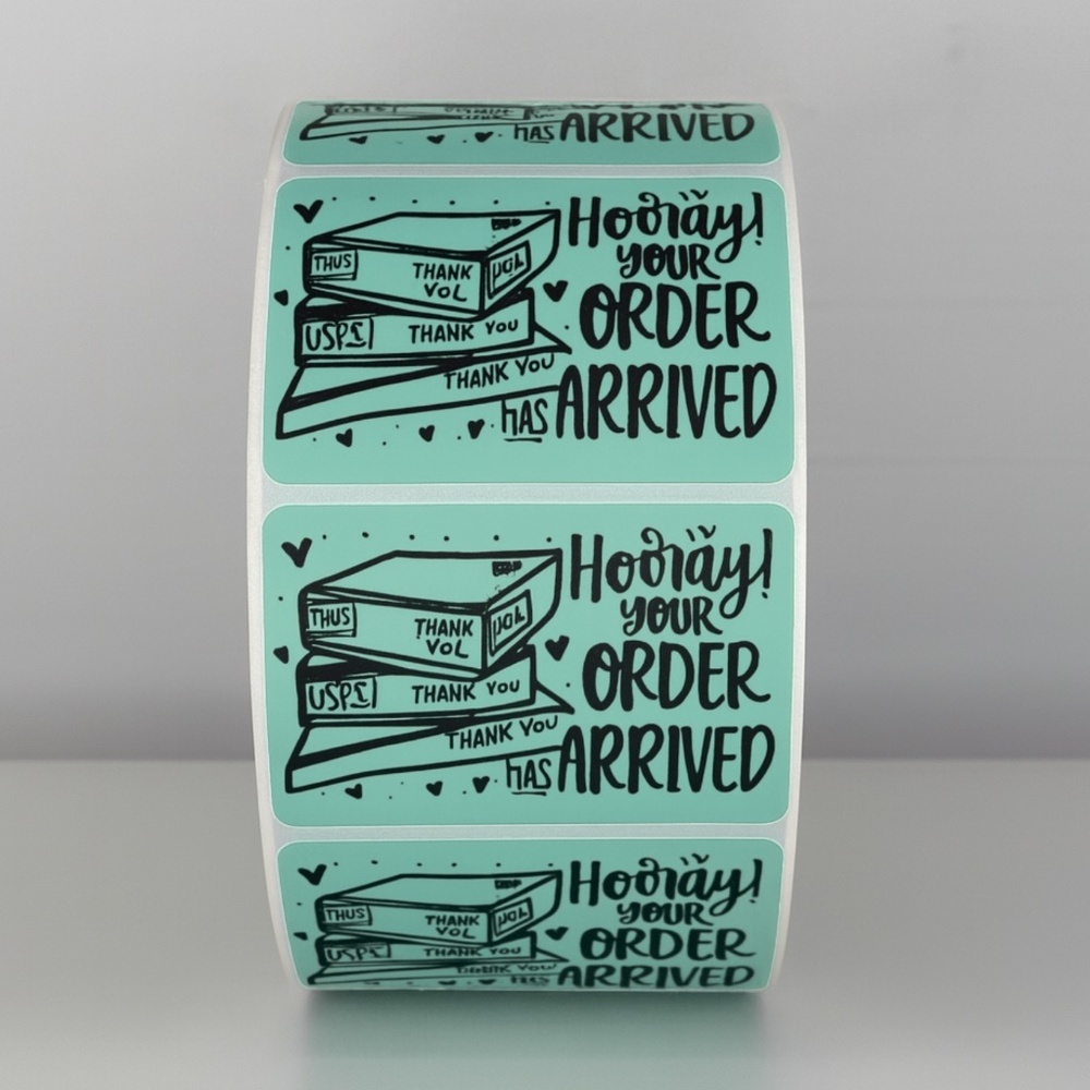 Hooray Your Order Has Arrived Stickers | Yellow Cute Packaging Labels - Picture 10 of 11